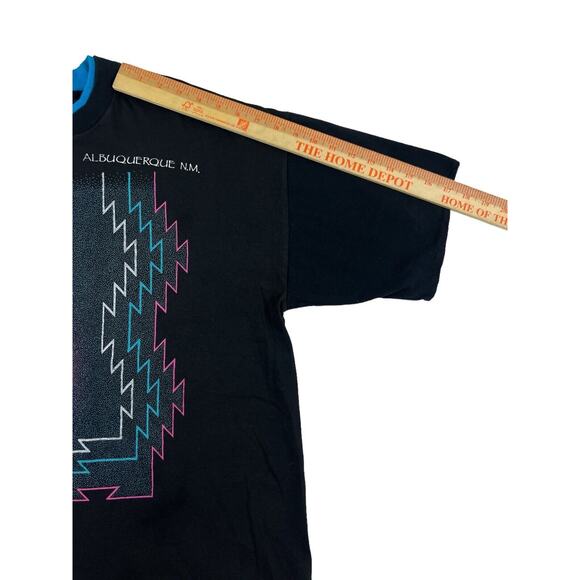 VTG Aztec Black Short Sleeve Crew‎ Neck Pullover Shirt Sz XL - Picture 4 of 7